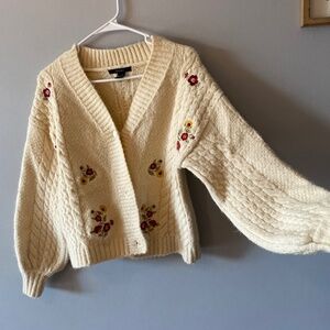 WOMANS CABLE KNIT CARDIGAN SWEATER